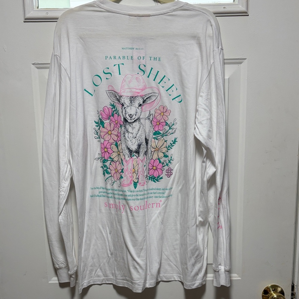 Simply Southern White 'Lost Sheep' Long-Sleeve Graphic Shirt